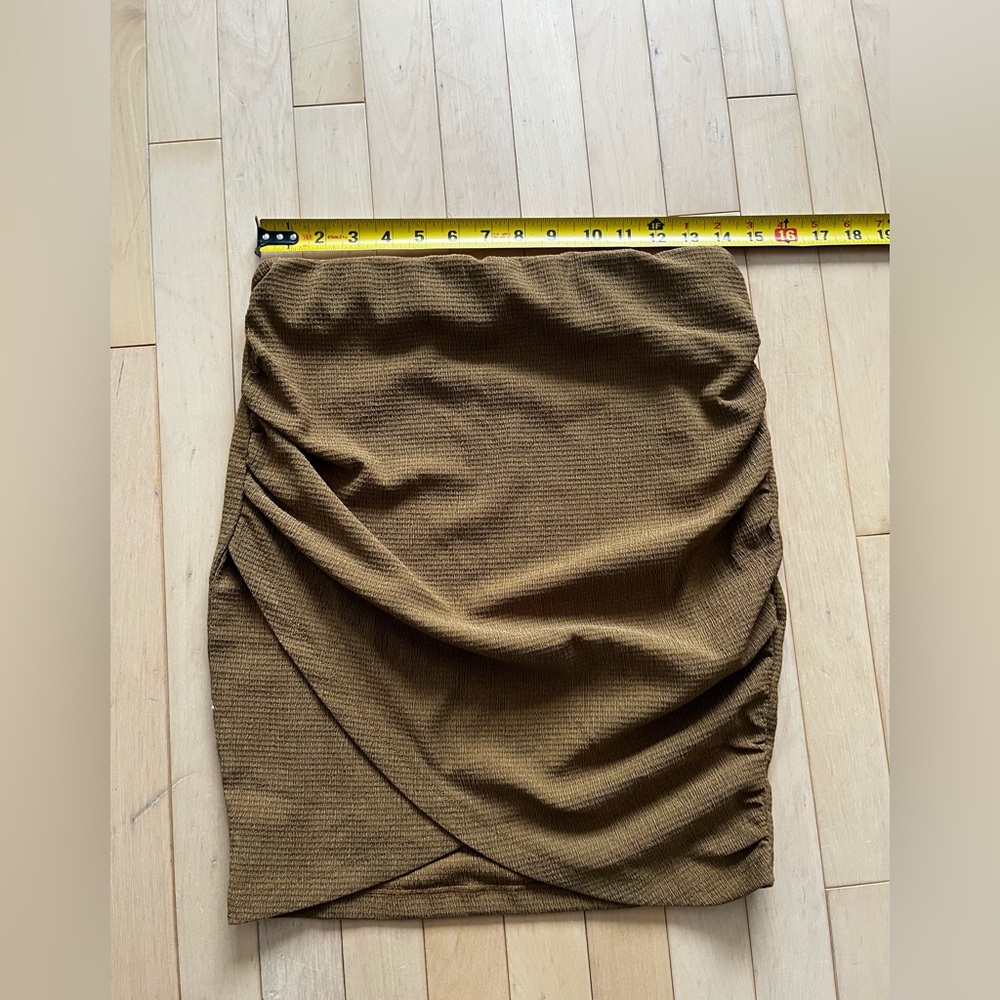 Free People Tan/Brown Tulip Cut Ruched Skirt